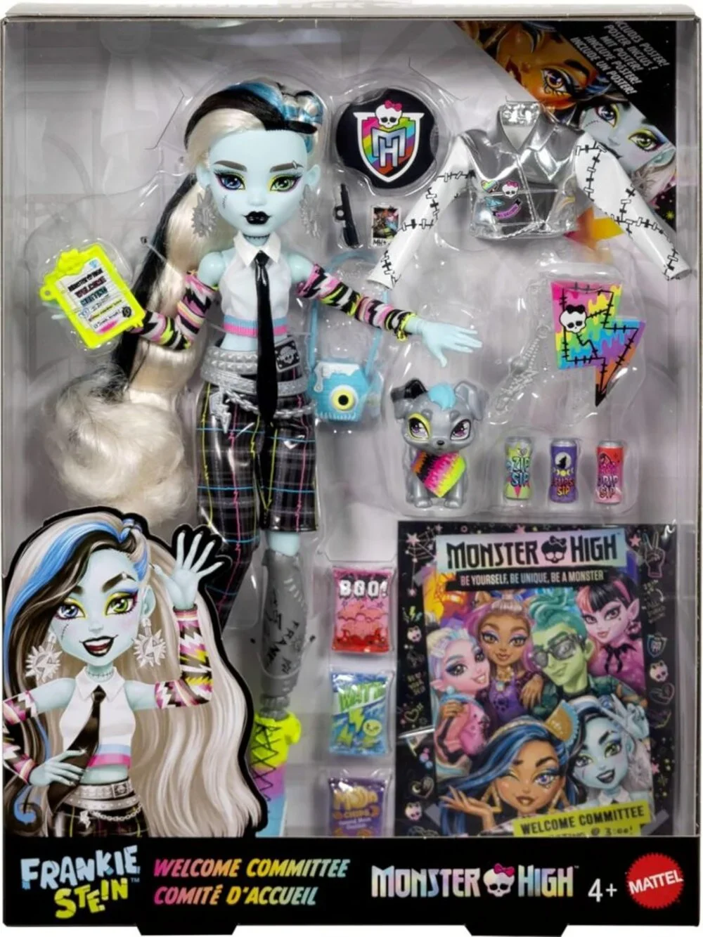 Frankie Stein Doll Set with 15 Accessories, Poster, Stickers & Pet Watzit